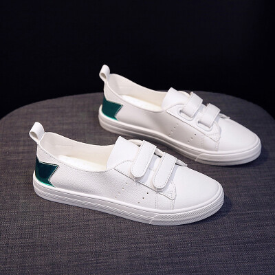 

2019 summer new summer small white shoes womens shoes magic stickers lazy white shoes Internet celebrities foreign gas board