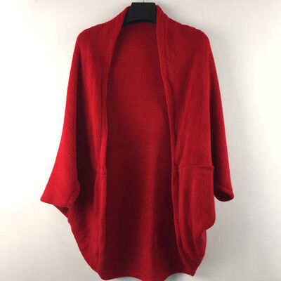 

Womens Oversized Batwing Sleeve Knitted Sweater Loose Cardigan Outwear Coat