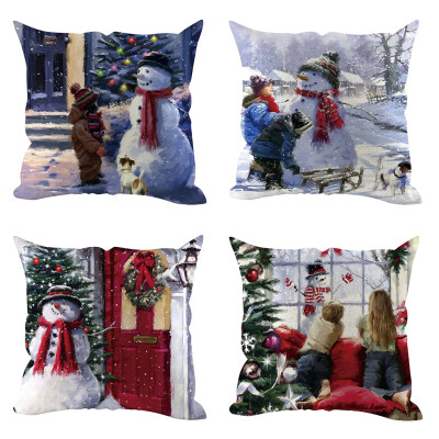 

Siaonvr 4Pcs Christmas Pillow Cover Pillowcases Decorative Sofa Cushion Cover Decoration