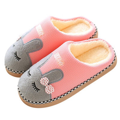 

Rose Women Winter Home Slippers Cartoon Non-slip Warm Indoors Bedroom Floor Shoes