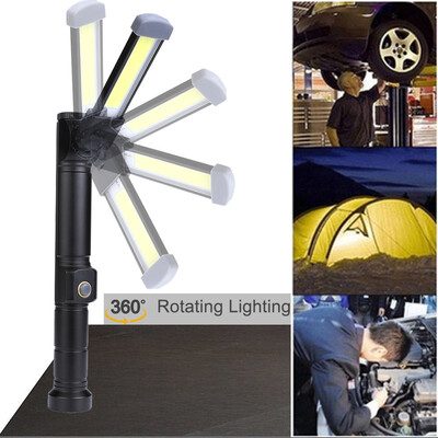 

〖Follure〗COB LED Work Light Magnetic Folding Hook Hanging Lamp Flashlight Torch