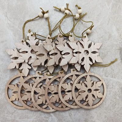 

Wooden Christmas Tree Hanging Ornament Xmas Blank Pendant Acces Decor Diy