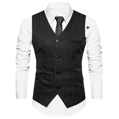 

Men Business Suit Vest Slim Fit Button Sleeveless Skinny Wedding Waistcoat