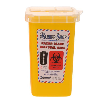 

Portable 1L Sharps Container Medical Needles Bin Biohazard Tattoo Piercing Needles Barber Razor Blade Disposal Collect Box