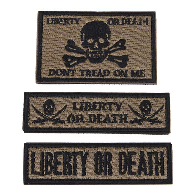 

3pcsset LIBERTY OR DEATH 3D Magic Tape Embroidered Patches For Clothes
