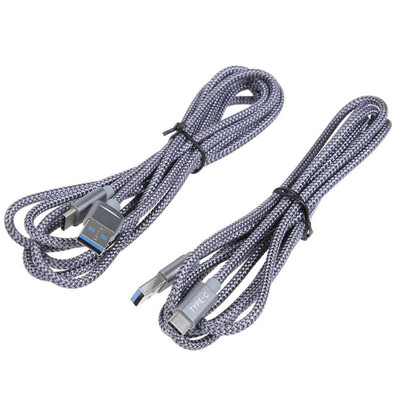

USB Type C Cable Nylon Braided Fast Charger Wire Silver Grey