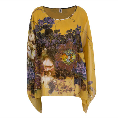 

Womens Floral Print Tops Blouse Ladies Casual Long Sleeve T-Shirt Chiffon Button