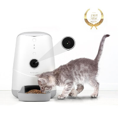 

PETONEER Pet Smart Automatic Feeder with Camera 720P 120°Wide Angle 37L Pet Feeder APP Control Night Vision Two-way Audio Video P