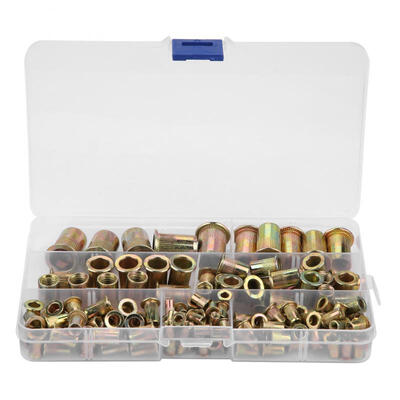

Greensen 150pcs M3M4M5M6M8M10M12 Carbon Steel Flat Head Threaded Blind Rivet Nut Insert Rivnut