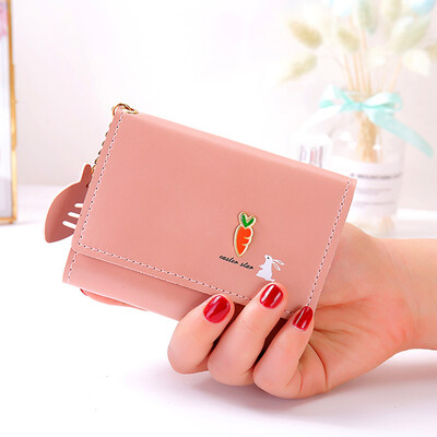 

Tailored Womens Coin Purse Coin Bag Fish Bone Pendant Soft Face 3 Fold Card Package