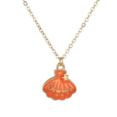 

New Multicolor Shell Pearl Pendant Simple Exquisite Sweet Girl Fashion Jewelry Summer Gift Clothing Accessories Gold Necklace
