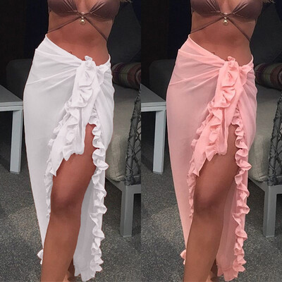 

Women Swimwear Bikini Cover Up Sheer Beach Skirt Sarong Pareo Long Maxi Dress