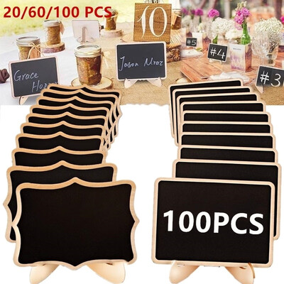 

2060100PCS Mini Blackboards with Stand – Perfect Erasable Rectangular Chalkboards for Menu on the Table – Great Message Board