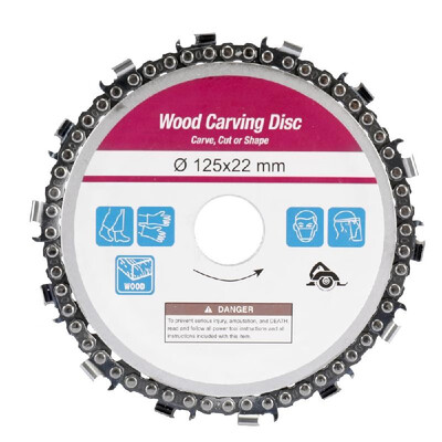 

5 Inch 14 Teeth Grinder Chain Disc 22mm Arbor Woodworking Carving Disc for 125mm Angle Grinder&Circular Saw
