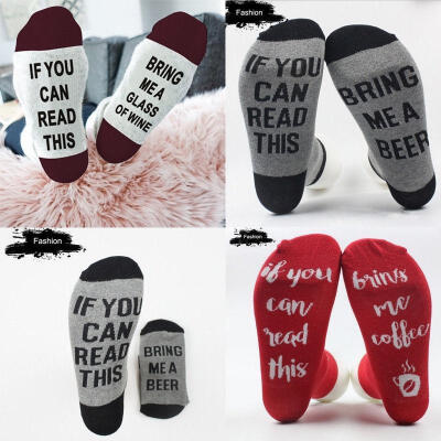 

Letter Printed Cotton Blend Men Women Socks Funny Novelty Vintage Retro Socks