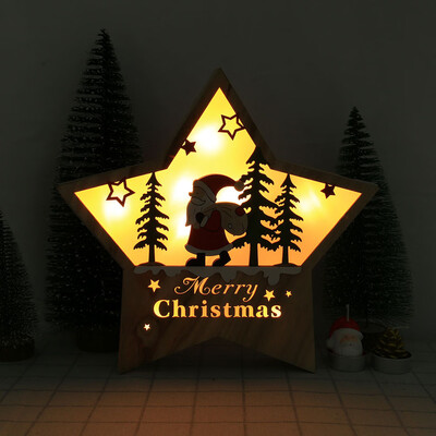 

Toponeto LED Light Cute Christmas Pentagram Ornaments Window Holiday Decoration