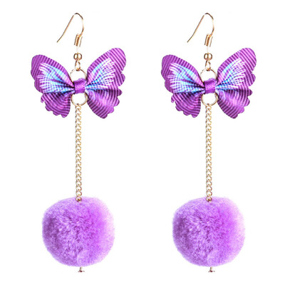 

1 Pair Long Butterfly Earrings for Women Fashion Jewelry Hair Ball Earrings Earrings Bohemian Earrings