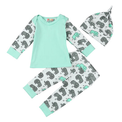 

1Set Baby Sweatshirt TopsLong Pants Hat Outfits Clothes 80