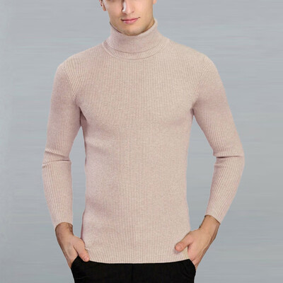 

Mens Casual Slim Fit Knitted Sweater Turtleneck Jumper Knitwear Pullover 2019