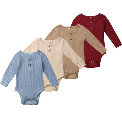 

Newborn Baby Girls Cute Solid Color Romper Bodysuit Jumpsuit Outfit Clothes 0-24M
