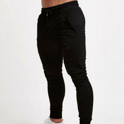 

Mens Slim Tracksuit Sport Gym Skinny Jogging Joggers Sweat Pants Trousers Lot