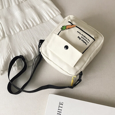 

Fashion personality letter crossbody bag 2019 new casual cute wild shoulder bag female temperament canvas small square bag