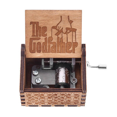 

Vintage Carved Exquisite Wooden Hand Crank Music Box Theme Music Kids Gift