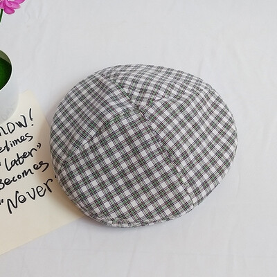 

Korean edition fashion retro British grid Beret Japanese spring&summer thin leisure painter hat net red