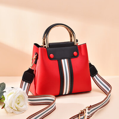 

Bag womens fashion bucket bag large single shoulder ins Joker fresh stripes mother portable