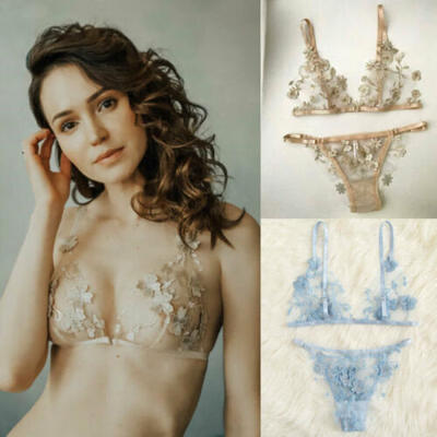 

Womens Lace Floral Bralette Bralet Bra Bustier Crop Top Cami Tank Underwear Set