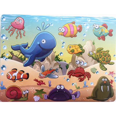 

Tailored Wooden Animal Puzzle Jigsaw Blocks Kid Learing Educational Toy