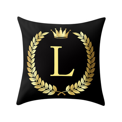 

〖Follure〗Pillow Cover Black&Gold Letter Pillowcase Sofa Cushion Cover Home Decor