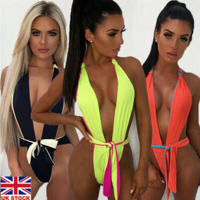 

UK Women Sexy Push Up Bra Brazilian Bikini Bandage Swimsuit Monokini Swimwear