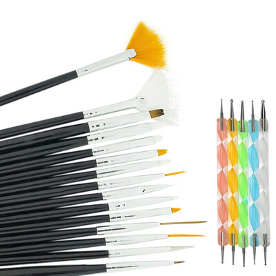 

〖Follure〗20PCS Nail Art Design Dotting Painting Drawing Polish Brush Pen Tools BK