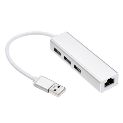 

USB 20 3 Port HUB Fast Ethernet Adapter RJ45 100Mbps Network Card Expansion Converter for Macbook Flash Drive HDD