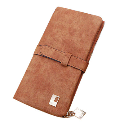 

Women Solid Color Frosted Bifold Long Wallet Coin Purse Clutches Bag Card Holder