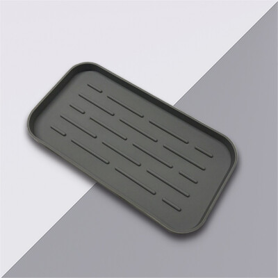 

Gobestart Bar Silicone Outflow Pad Drying Mat Dish Kitchen Thick Counter Deep Grooves Dry