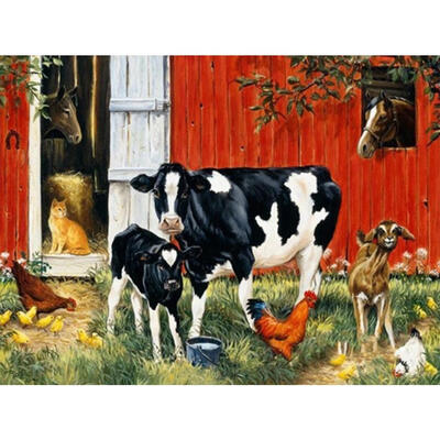 

5D DIY Full Drill Diamond Painting Cow Cross Stitch Embroidery Wall Art Kit