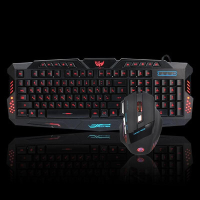 

HXSJ J30 USB Wired Keyboard Backlight 5500DPI Adjustable Optical Mouse Kit