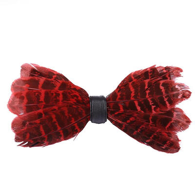 

Fashion Men Feather Faux Leather Bow Tie Adjustable Wedding Party Formal Necktie