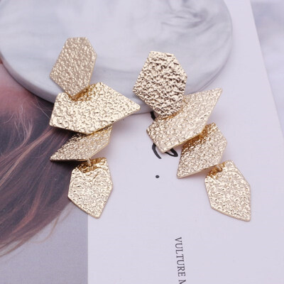 

European & American Exaggerated Round Coin Drop Earring for Women Pendientes Vintage Geometric Metal Large Earrings Jewelry Gift
