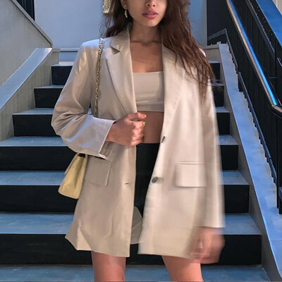 

Toponeto Fashion Women Casual Outwear Long Sleeves Lapel Notched Cardigan Suit Coat