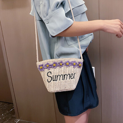

Tailored Women Straw Flower Fashion Shoulder Bag Messenger Bag Wild Bucket Bag