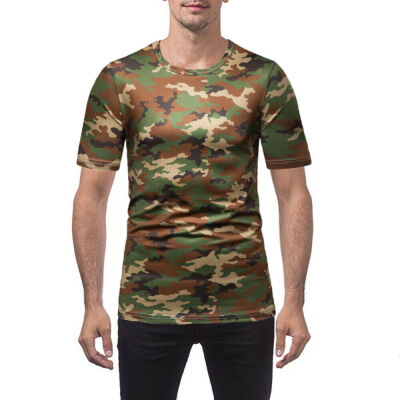 

Men Slim Fit O Neck Short Sleeve Gym Muscle T-shirt Casual Camouflage Top Blouse