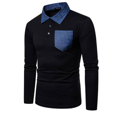 

Men Stylish Casual Long Sleeve T-shirt Slim Fit Blouse Shirt Cotton Pullover Tops