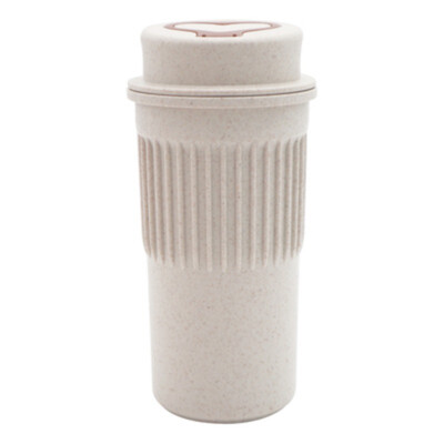 

1pc Wheat Stalk Reusable Travel Bottle To Go Couple Coffee Cup Bottle with Lid Wheat Stalk PP Bottle Sleeve for Tea&Coffee