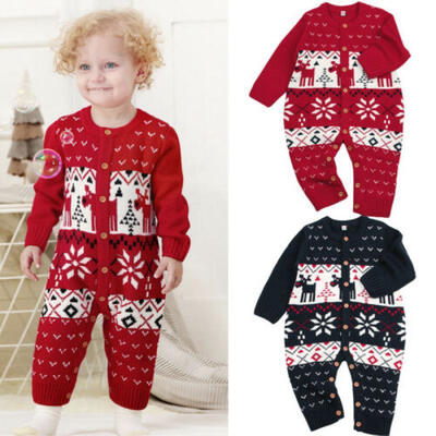 

Newborn Baby Boy Girl Bodysuit Romper Christmas deer Jumpsuits Kids Outfits