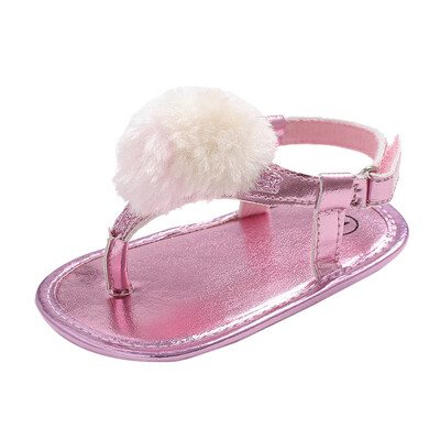 

Toddler Girl Crib Shoes Newborn Pompon Soft Sole Anti-slip Baby Sneakers