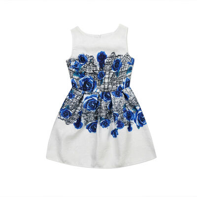 

Sleeveless Kids Girls Floral Summer Party Dress Sundress Clothes 5-12Y