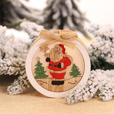 

Siaonvr LED Light Wooden Cute Christmas Tree Hanging Ornaments Holiday Decoration